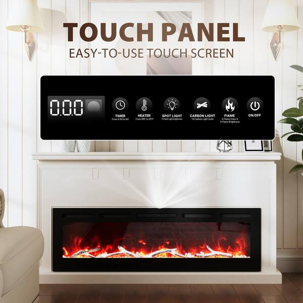 Clihome 60 in. 1500W Wall Mounted Installation Electric Fireplace