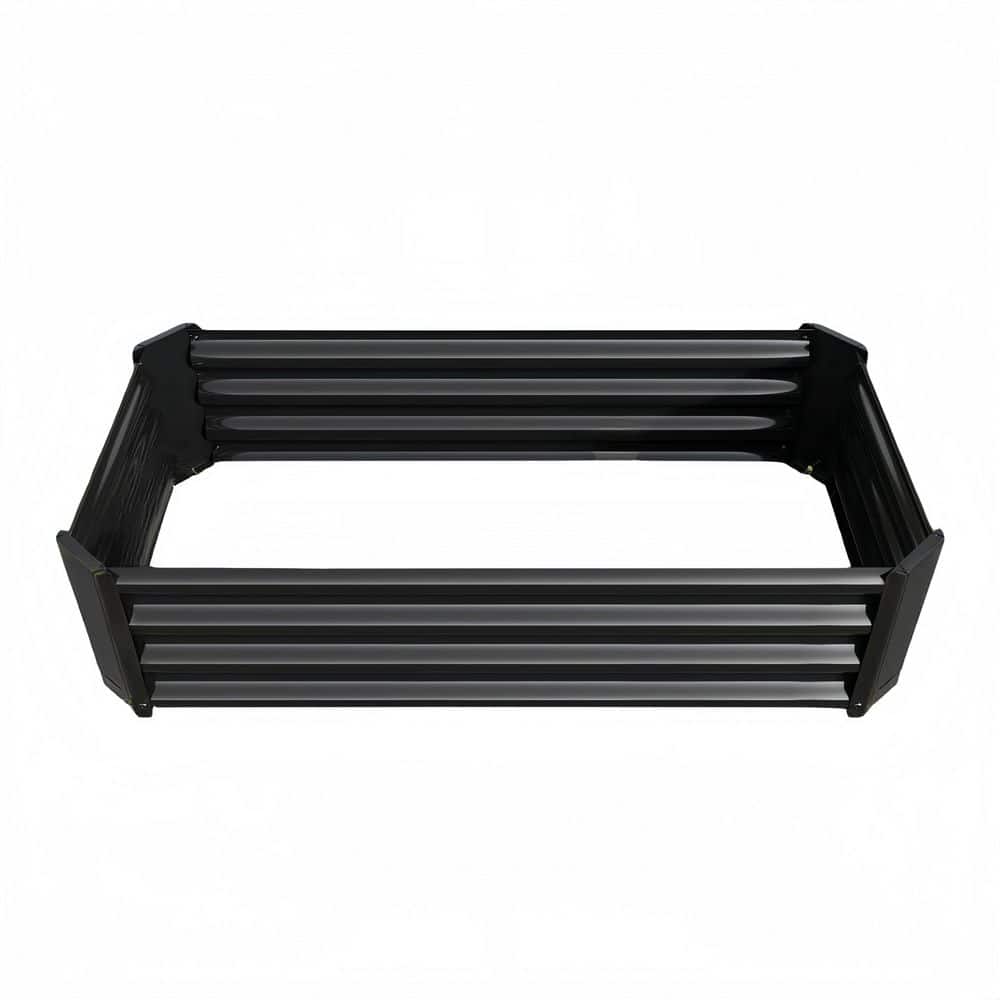 47.24 in. x 24 in. x 11. 81 in. Rectangle Metal Raised Garden Bed in Black