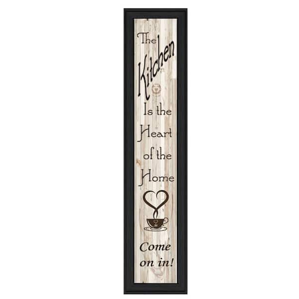 HomeRoots Charlie Kitchen Is The Heart of The Home 1-Piece Framed Wall Art 33 in. x 8 in.