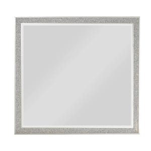 1 in. W x 36 in. H Square Wood Mirrored & Champagne Finish Dresser Frame Mirror