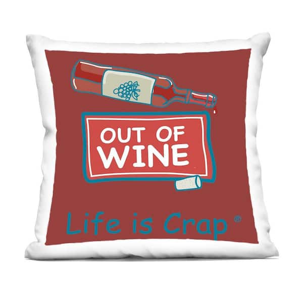 Stupell Industries Out Of Wine Bottle Red Print Polyester 18 in. x 18in. Throw Pillow