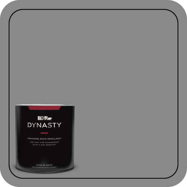 BEHR DYNASTY 1 qt. #N460-5 Slate Rock One-Coat Hide Matte Interior Stain-Blocking Paint and Primer