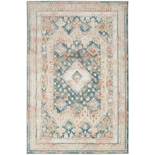 Thalia Green/Ivory 5 ft. x 7 ft. Modern Geometric Transitional Area Rug
