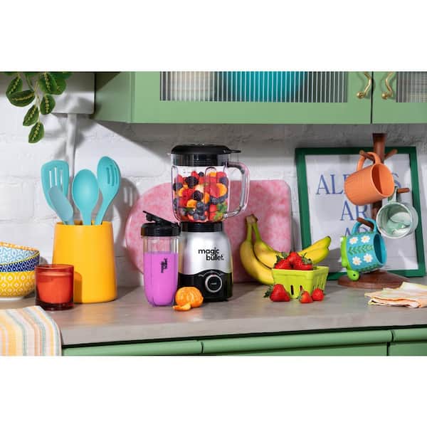 magic bullet Full-Size 48 oz. Blender with To-Go Cup in Silver
