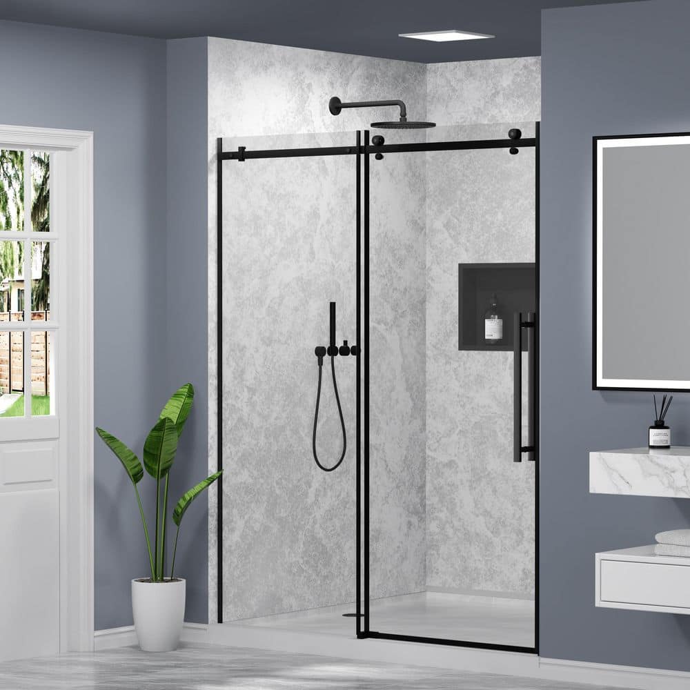 32 in. W x 74 in. H Semi-Frameless Fixed Glass Shower Door in Brushed Nickel with Nano-Coated Clear Tempered Glass price history on PriceWatchPro