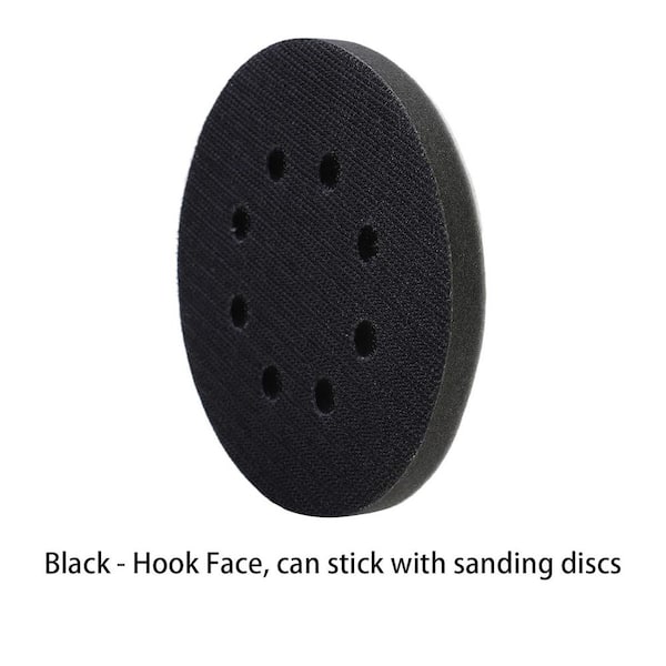 6 Pack - 5 Inch 8 Hole Foam Sanding Pads For Orbital Sanders, High Density Hook & Loop Backing Pads
