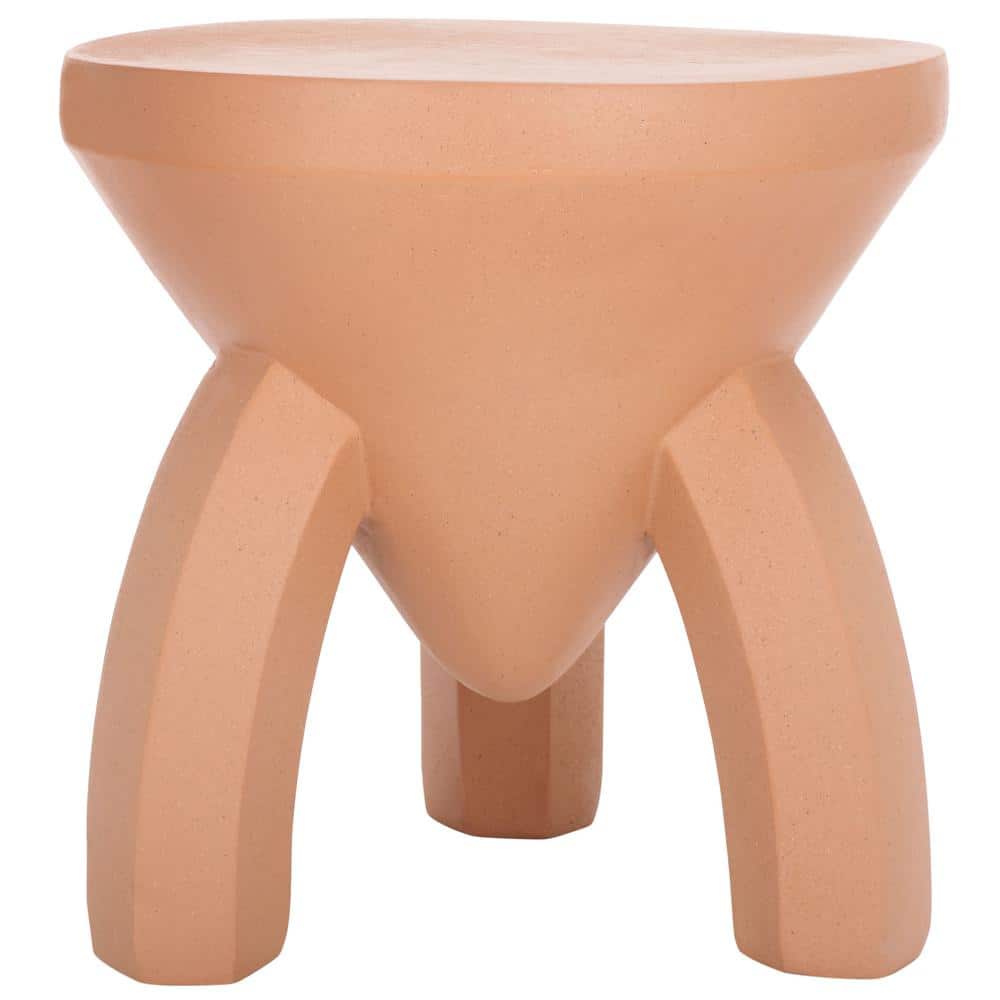 Terracotta Round Concrete End Table