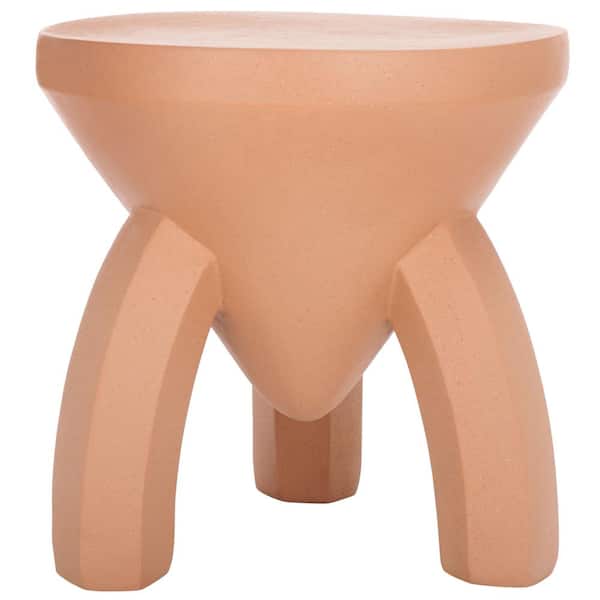 SAFAVIEH Keilani 19.49 in. Terracotta Round Concrete End Table