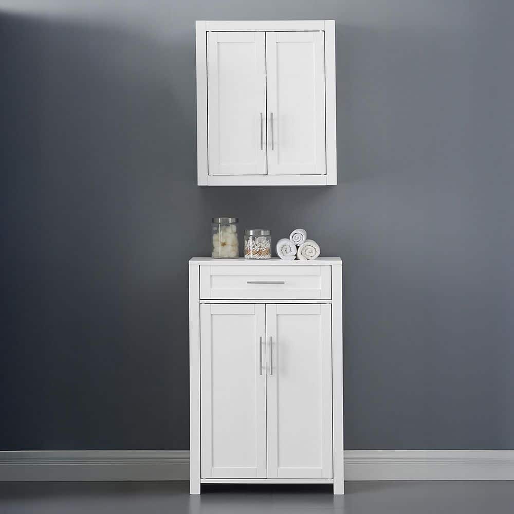 CROSLEY FURNITURE Savannah White 23.88 in. H Accent Cabinet Set of