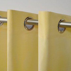 Biscayne Butter Solid Light Filtering Grommet Top Indoor/Outdoor Curtain, 54 in. W x 84 in. L (Set of 2)