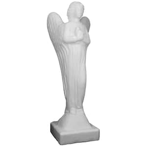 11 in. H Morning Angel Garden Statue in White High Density Resin