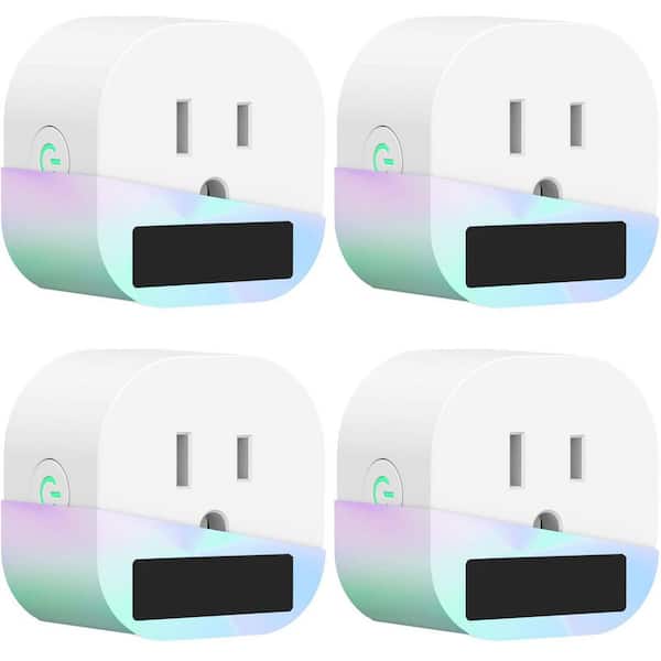 Aoibox 15 Amp 120 Volt Wi-Fi Smart Plug Grounding Outlet Voice App ...