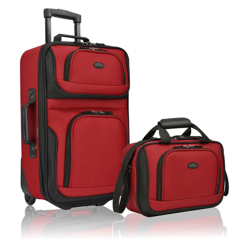 U.S. Traveler Rio 2-Piece Red Expandable Carry-On Luggage Set