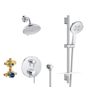 Timeless 3-Spray Dual Wall Mount Fixed and Handheld Shower Head 1.75 GPM in Chrome (Valve Included)