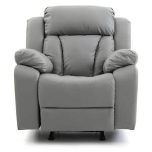Daria Gray Faux Leather Upholstery Reclining Chair