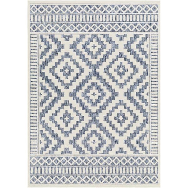 Livabliss San Diego Blue 7 ft. x 9 ft. Indoor/Outdoor Area Rug