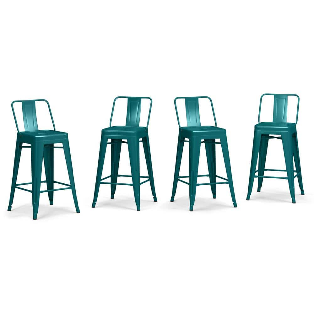 teal blue counter height stools