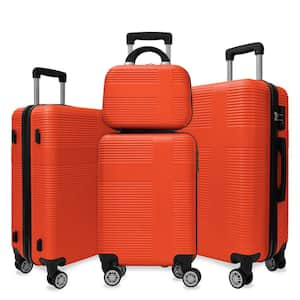 4-Piece Hard Shell Orange Toiletry Luggage Set with TSA Lock (12 in./20 in./24 in./28 in.)