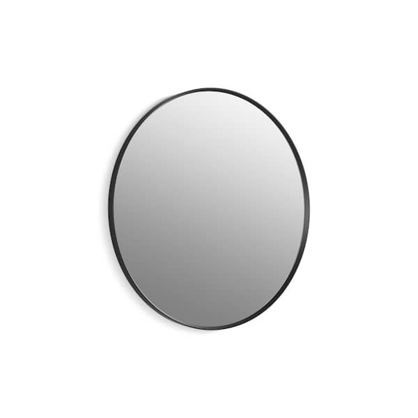 KOHLER Essential 36 in. W x 36 in. H Round Framed Wall Mount Bathroom Vanity Mirror in Matte Black