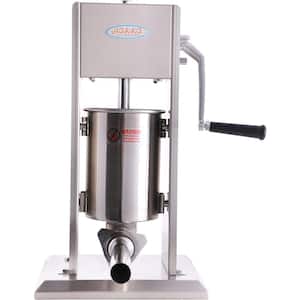 7LBS Sausage Stuffer 2 Speed Stainless Steel Vertical Sausage Maker with 4 S/S Filling Tubes