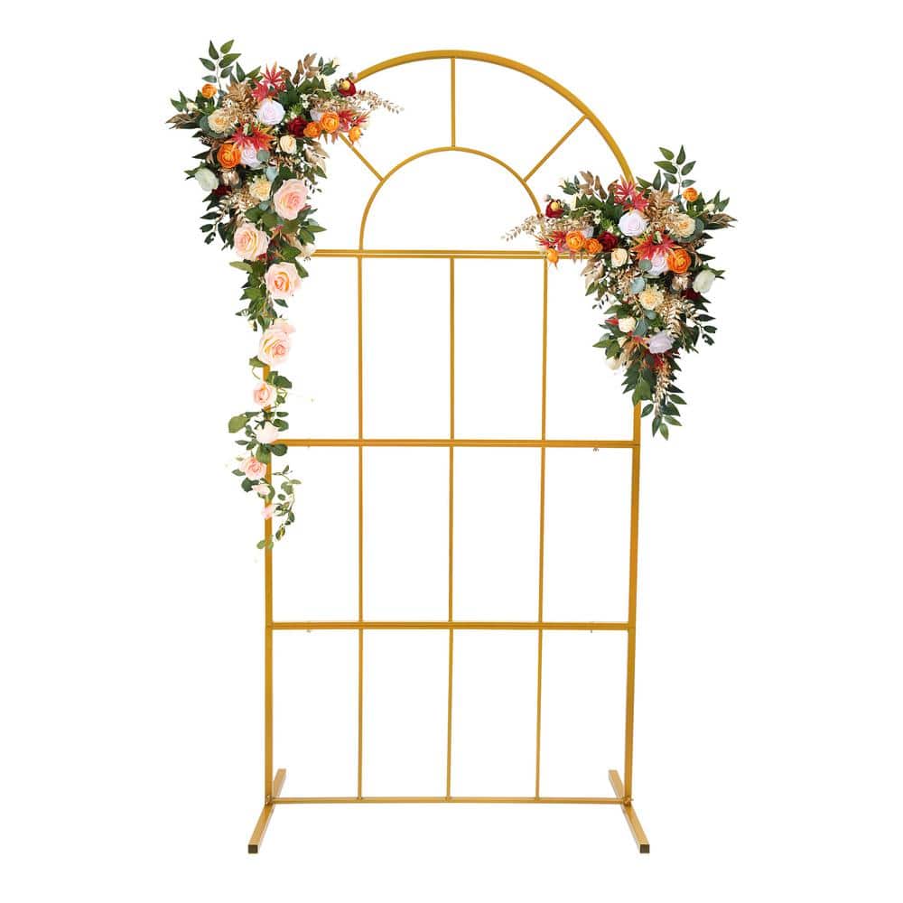 Gold Metal Arch Backdrop Stand for Parties and Weddings