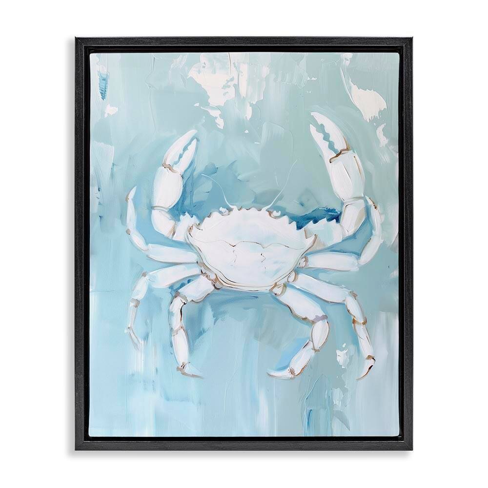 White Coastal Crab by Arlington Prints Black Floater Frame Animal Graphic Art Print 21 in. x 17 in. price history on PriceWatchPro