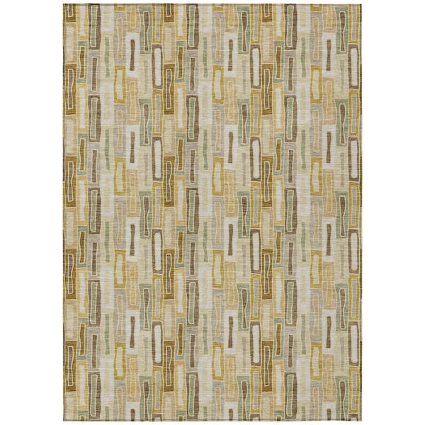 Chantille Machine Washable Indoor/Outdoor Abstract ACN3054 Gold 10 ft. x 14 ft. Area Rug