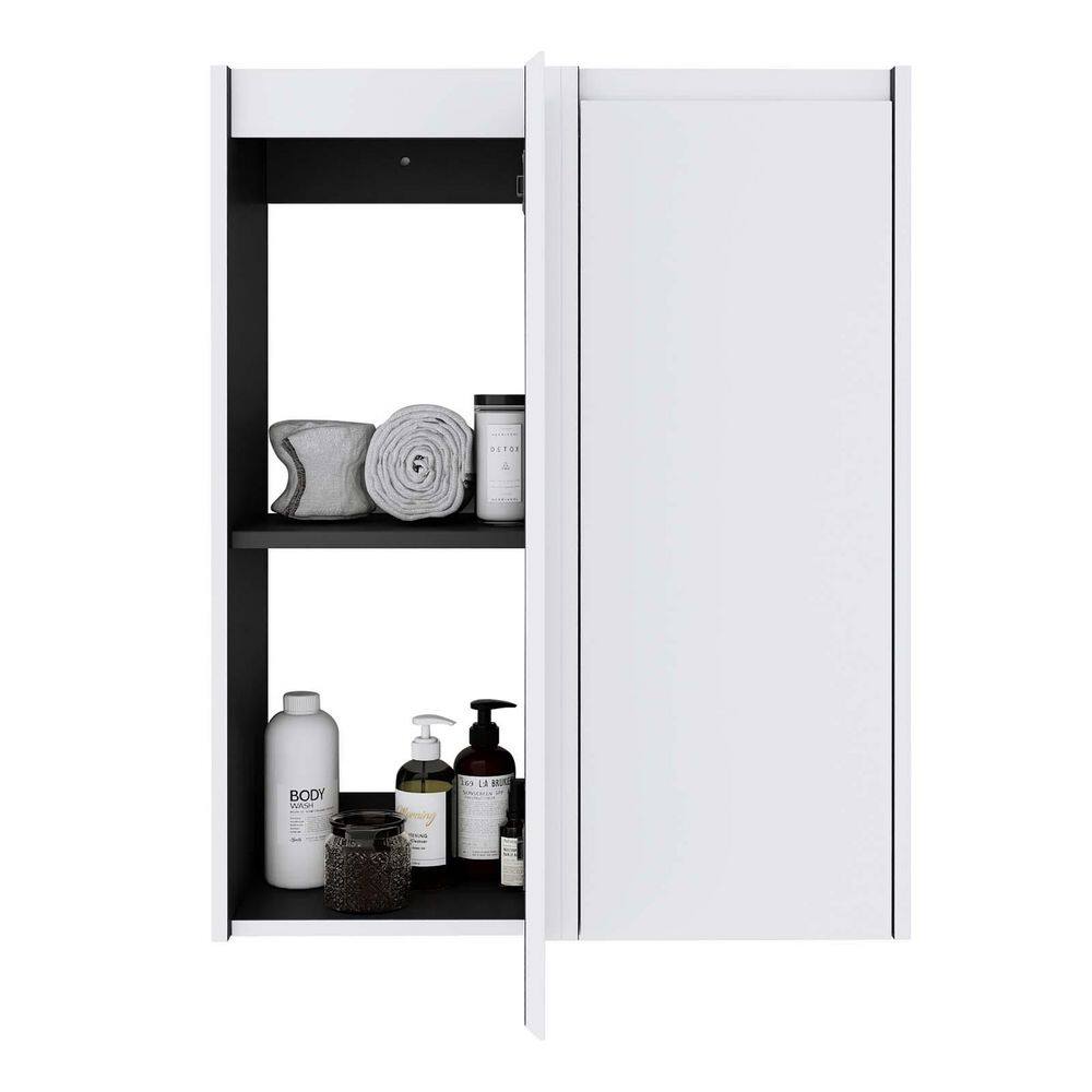 Float Mounting Design 12 in. W x 10 in. D x 29.5 in. H Plywood Bathroom Storage Wall Cabinet in White(2 Pack) price history on PriceWatchPro