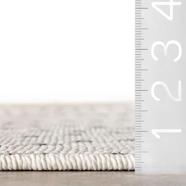 Jacinda Trellis Indoor/Outdoor  Light Grey 6 ft. 7 in. x 9 ft. Area Rug