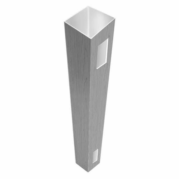 5 in. x 5 in. x 9 ft. Driftwood Gray Vinyl Fence End/Gate Post