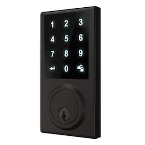 Black Touchscreen ZWave Single Cylinder Smartlock Deadbolt