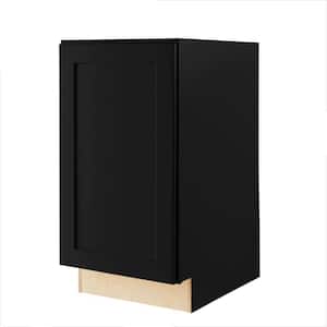 Avondale 18 in. W x 24 in. D x 34.5 in. H in Raven Black Ready to Assemble Plywood Shaker Trash Can Kitchen Cabinet