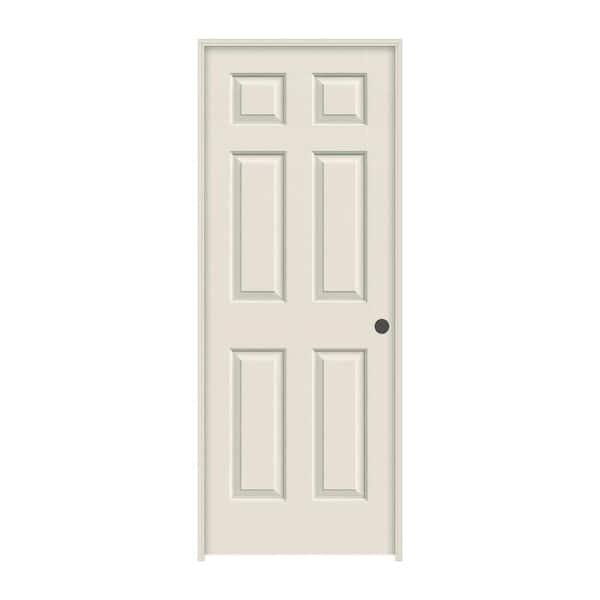 JELD-WEN 30 in. x 78 in. 6 Panel Colonist Primed Left-Hand Textured Molded Composite Single Prehung Interior Door
