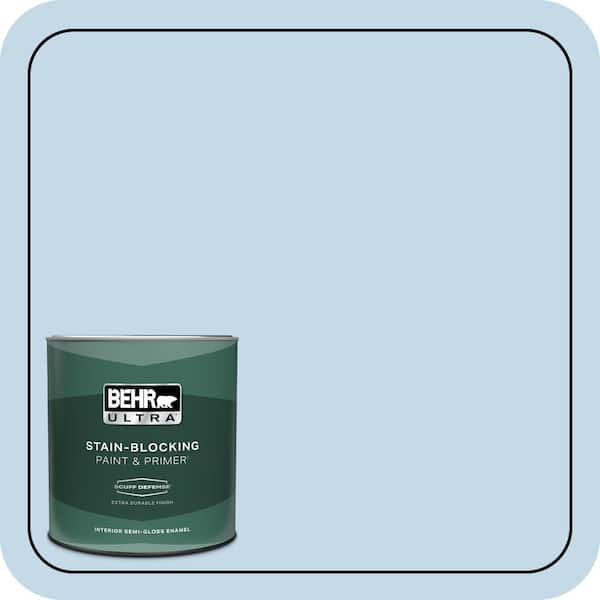 BEHR ULTRA 1 qt. Home Decorators Collection #HDC-CT-15 Summer Sky Extra Durable Semi-Gloss Enamel Interior Paint & Primer