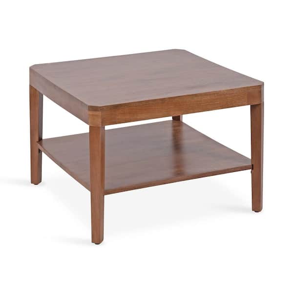 Kate and Laurel Talcott 26 in. Walnut Brown Square Wood Coffee Table