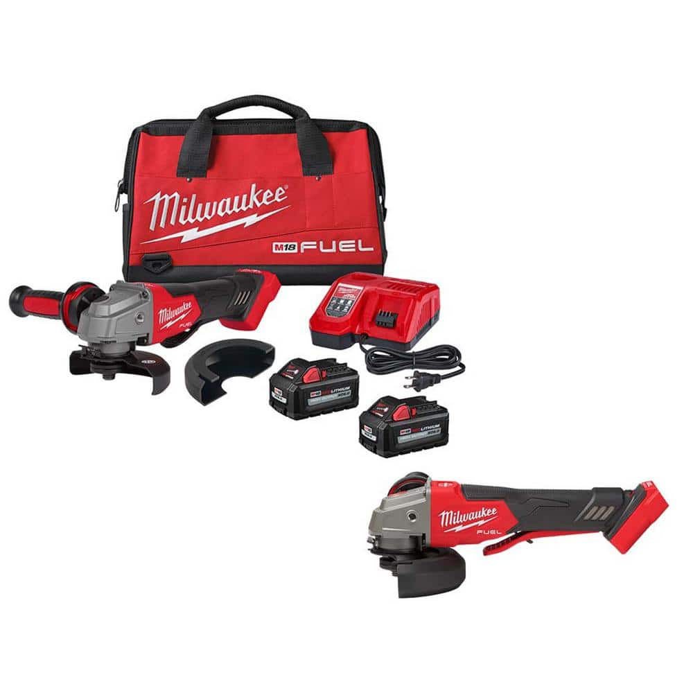 M18 FUEL 18-Volt Lithium-Ion Brushless Cordless 4-1/2 in./5 in. Grinder, Paddle Switch Kit w/M18 FUEL Grinder -  Milwaukee, 2880-22-2888-20