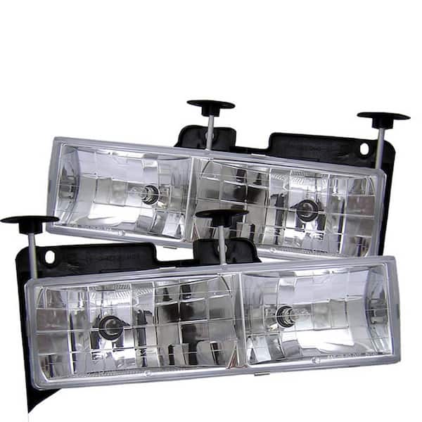 C/K Series 1500/2500/3500 88-99 / Tahoe 95-99 / Yukon 92-99 /Silverado 88-98 /Suburban 88-98 Crystal Glass Headlight-Chr
