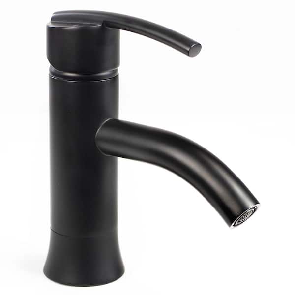 Eisen Home Waverly Single-Handle Single-Hole Bathroom Faucet in Matte Black