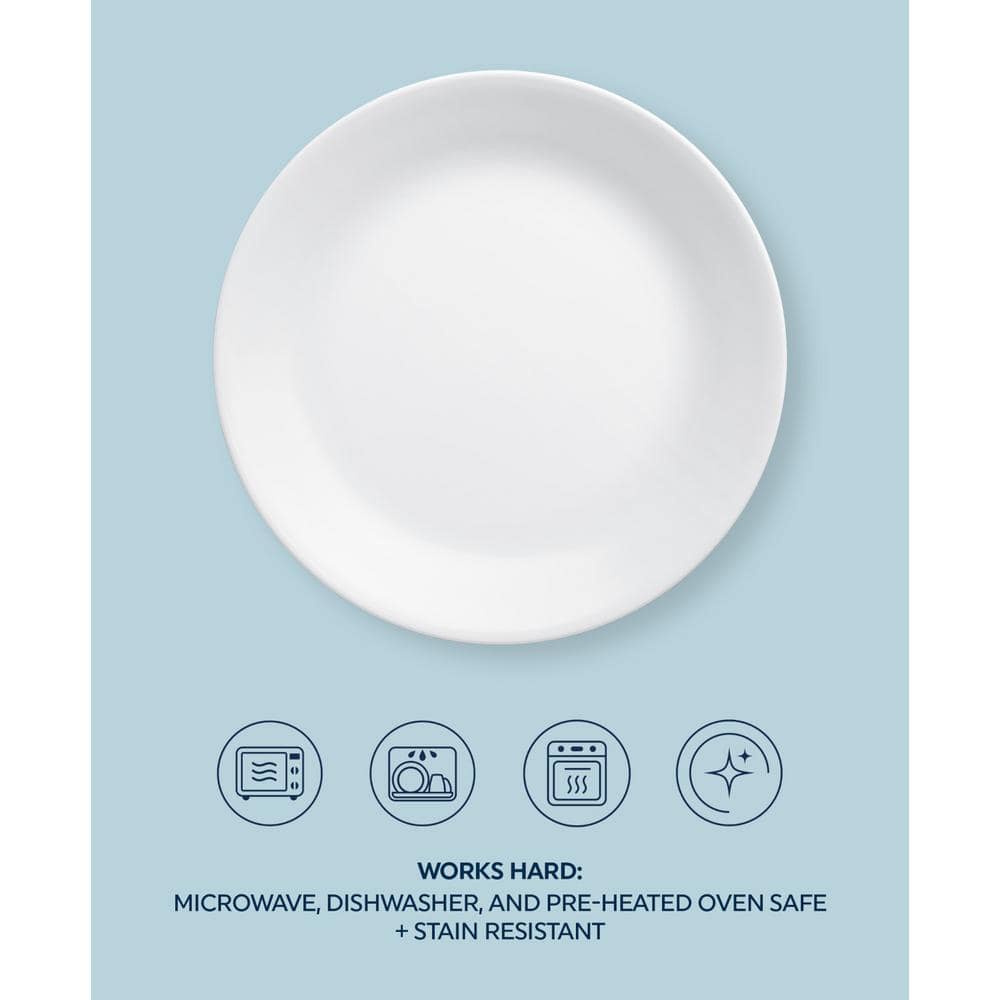 Corelle Winter Frost White 16-Piece Dinnerware Set (Service for 4) in White one missing