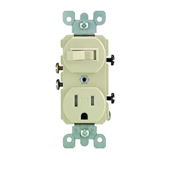 Leviton 15 Amp Tamper-Resistant Combination Switch and Outlet, Ivory