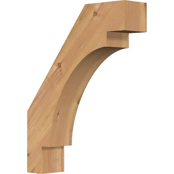 Ekena Millwork 3 1/2"W x 14"D x 18"H Merced Smooth Knee Brace, Western Red Cedar