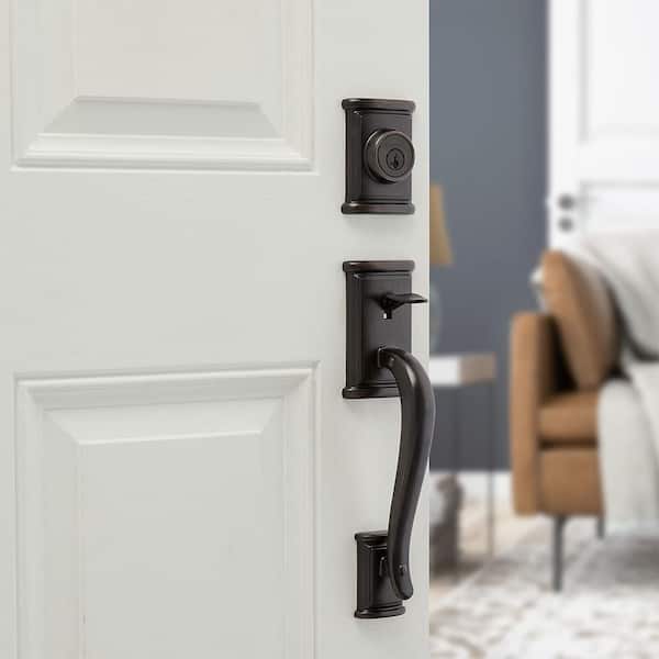 Kwikset Ashfield Single Cylinder Venetian Bronze Door Handleset