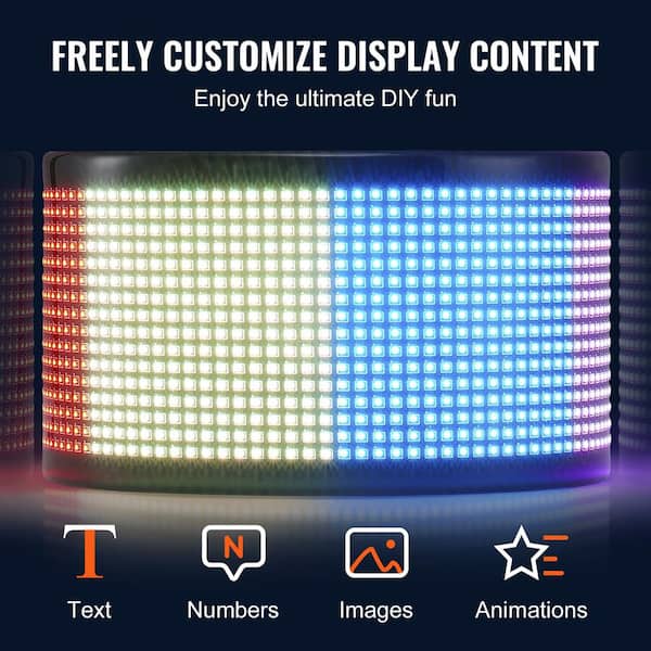 VEVOR 15 in. x 4 in. Programmable LED Sign P5 Full Color LED