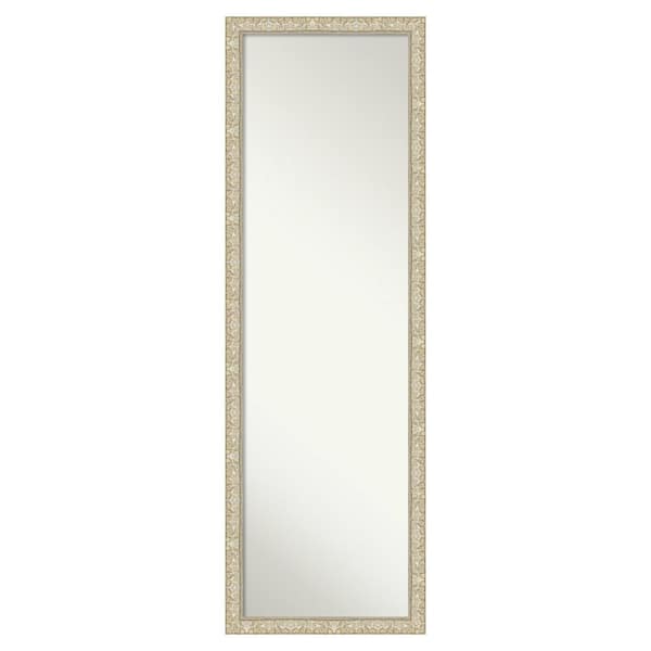 Lila Silver 16.5 in. x 50.5 in. Non-Beveled Traditional Rectangle Wood Framed Full Length On the Door Mirror