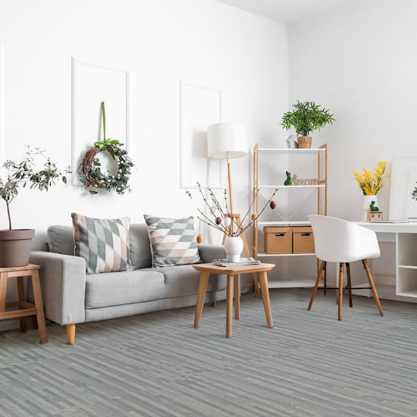 Sorbus Wood Grain Floor Tiles 24 x 24 Gray Interlocking Square EVA  Foam Mats, Carpet Tile 96 MAT-WOODGRY24