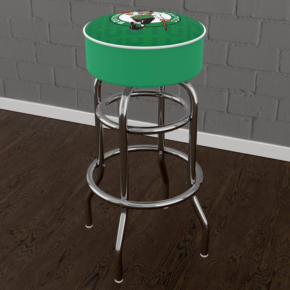 Boston Celtics City 31 in. Green Backless Metal Bar Stool with Vinyl Seat