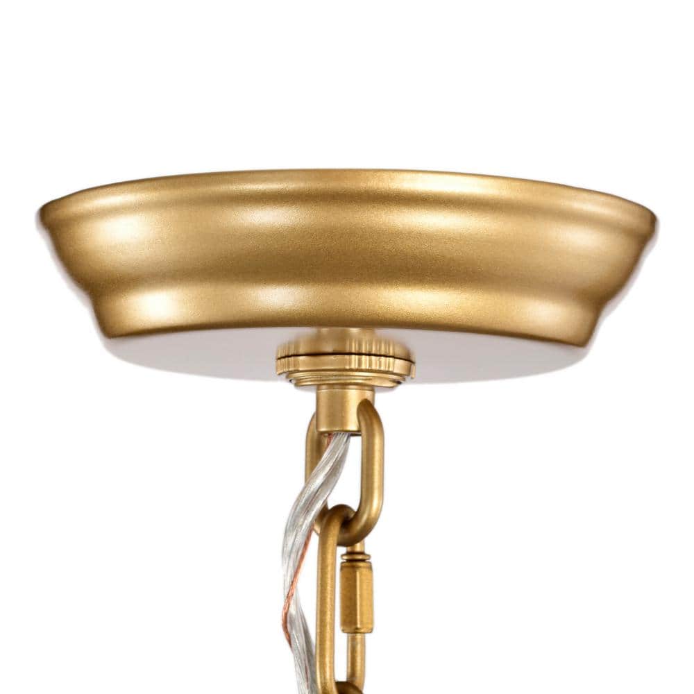 Glossy Bronze and Crystal Drum Chandelier with Adjustable Chain
