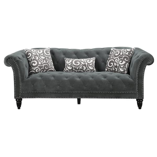 Picket House Furnishings Twine 2-Piece Slate Gray Living Room Sofa and Loveseat Set