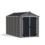 SkyLight 6 ft. W x 12 ft. D Dark Gray Deco Plastic Garden Outdoor Storage Shed 75.6 sq. ft.