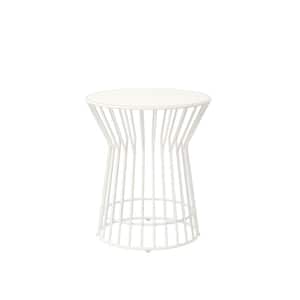 Roberta White Metal Outdoor Side Table